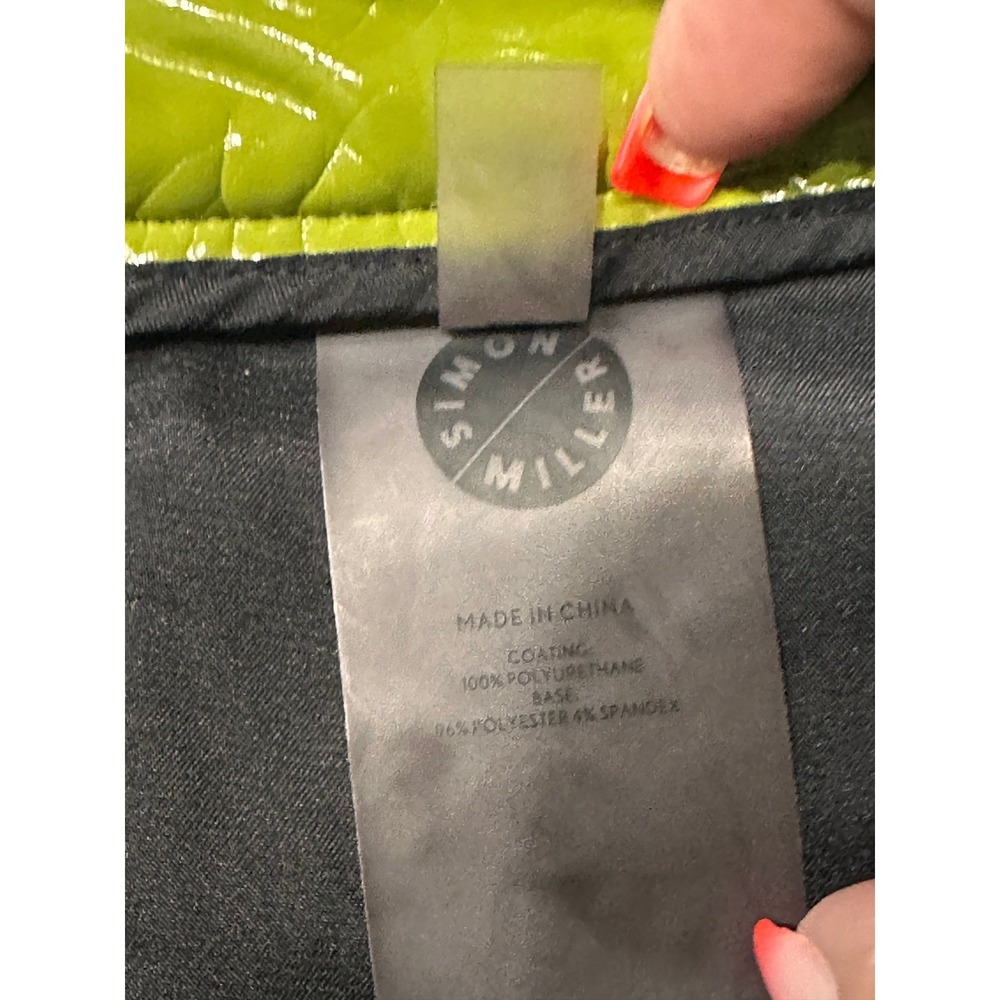 Simon Miller Women's Pants Size 25 Green Vinyl High Rise‎ Cropped - Picture 12 of 16